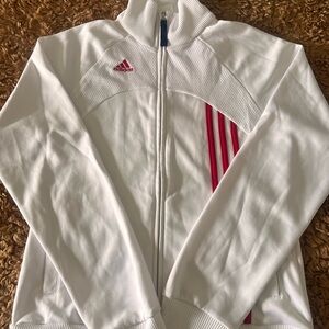 Adidas White Textured Knit Top